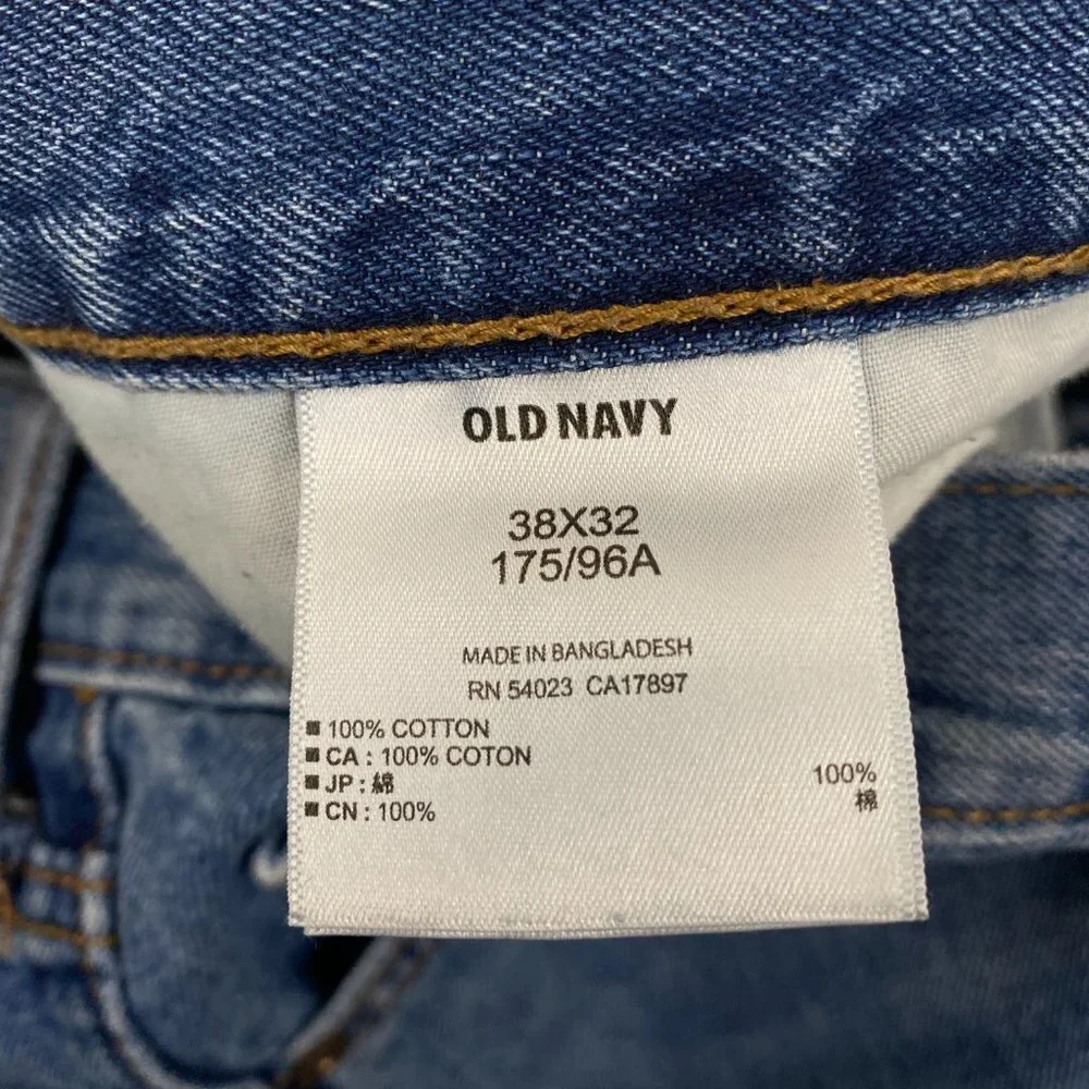 Old Navy Slim Men's size 38x32 Medium Wash Blue Denim jeans ‎ Great Condition!